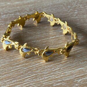 Dolphin Link Bracelet Gold Tone